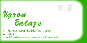 ugron balazs business card